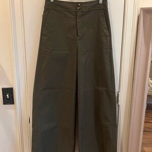J. Crew Olive/Army Green Wide-Leg Pants